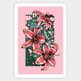 Pink Lilies Sticker